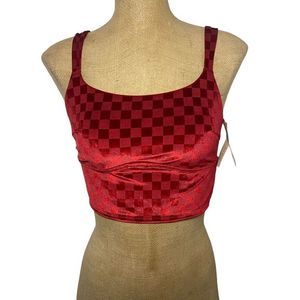 Colsie Checkered Red Velvet Brami